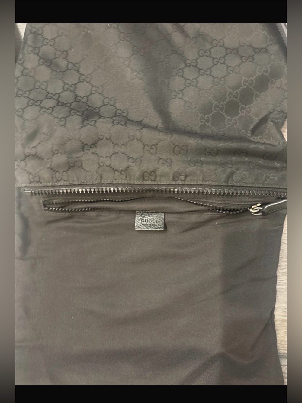 Gucci Black Nylon Monogram Crossbody Messenger Bag - Picture 2 of 7